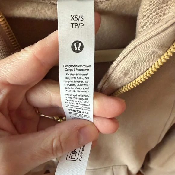 Lululemon Scuba Oversized Full-Zip Hoodie Nutmeg/Gold Xs/S - Picture 3 of 4